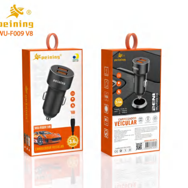 CARREGADOR VEICULAR 2 USB V8