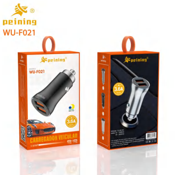 CARREGADOR VEICULAR 2 USB
