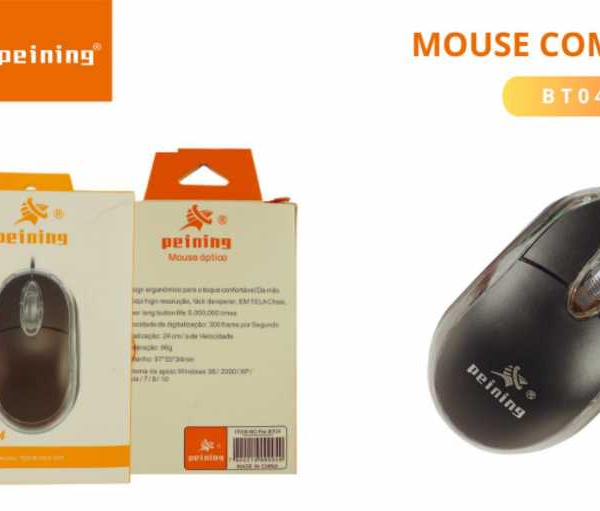 Mouse com fio e sensor optico