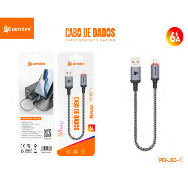 24CM CABO DE DADOS USB/V8