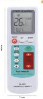 CONTROLE REMOTO UNIVERSAL PARA AR CONDICIONADO
