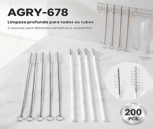 Kit 2 Escovas de limpeza para tubos