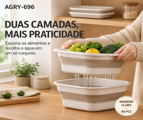 Escorredor de alimentos 2 camadas